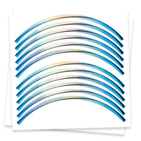 Fits 17'' Rim Rainbow Holographic Wheel Stickers J18 Rim Skin Decal Strip