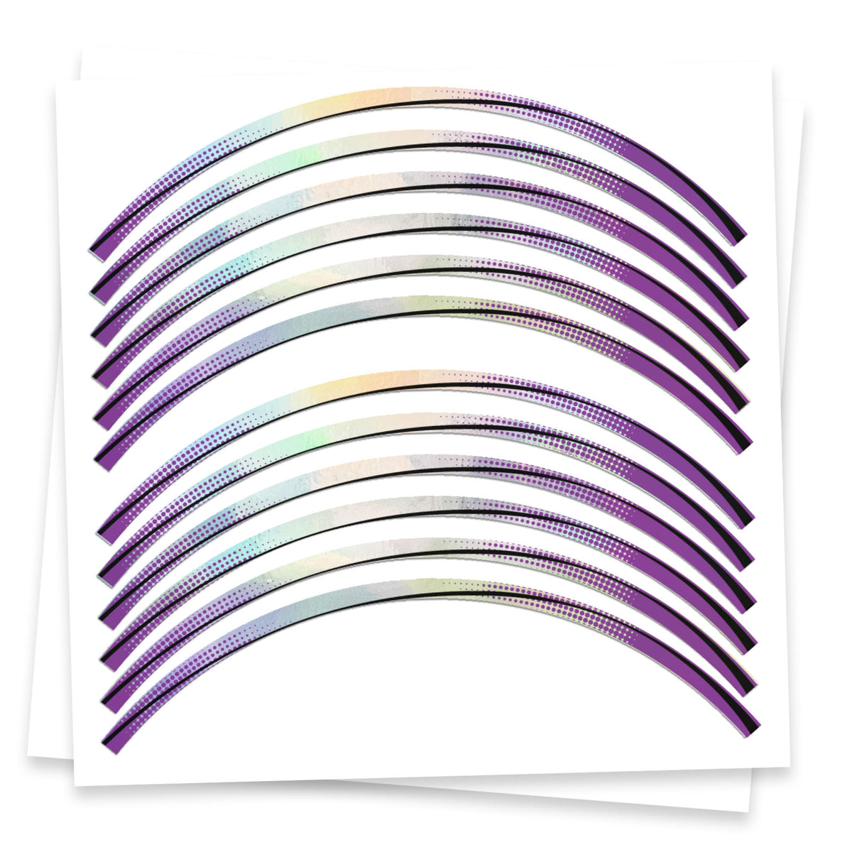 Purple Rainbow Holographic Wheel Stickers J18 Rim Skin Decal Strip