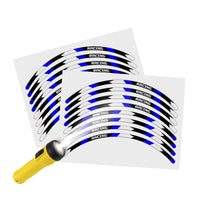 Reflective Strip Designer Blue Pattern For 17'' Wheel Rim Skin Decal Set SH04