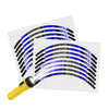 Reflective Strip Designer Blue Pattern For 17'' Wheel Rim Skin Decal Set SH06