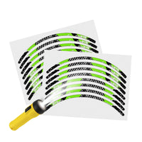 Reflective Strip Designer Green Pattern For 17'' Wheel Rim Skin Decal Set SH06