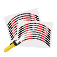 Reflective Strip Designer Red Pattern For 17'' Wheel Rim Skin Decal Set SH06