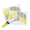 Reflective Strip Designer Yellow Pattern For 17'' Wheel Rim Skin Decal Set SH07
