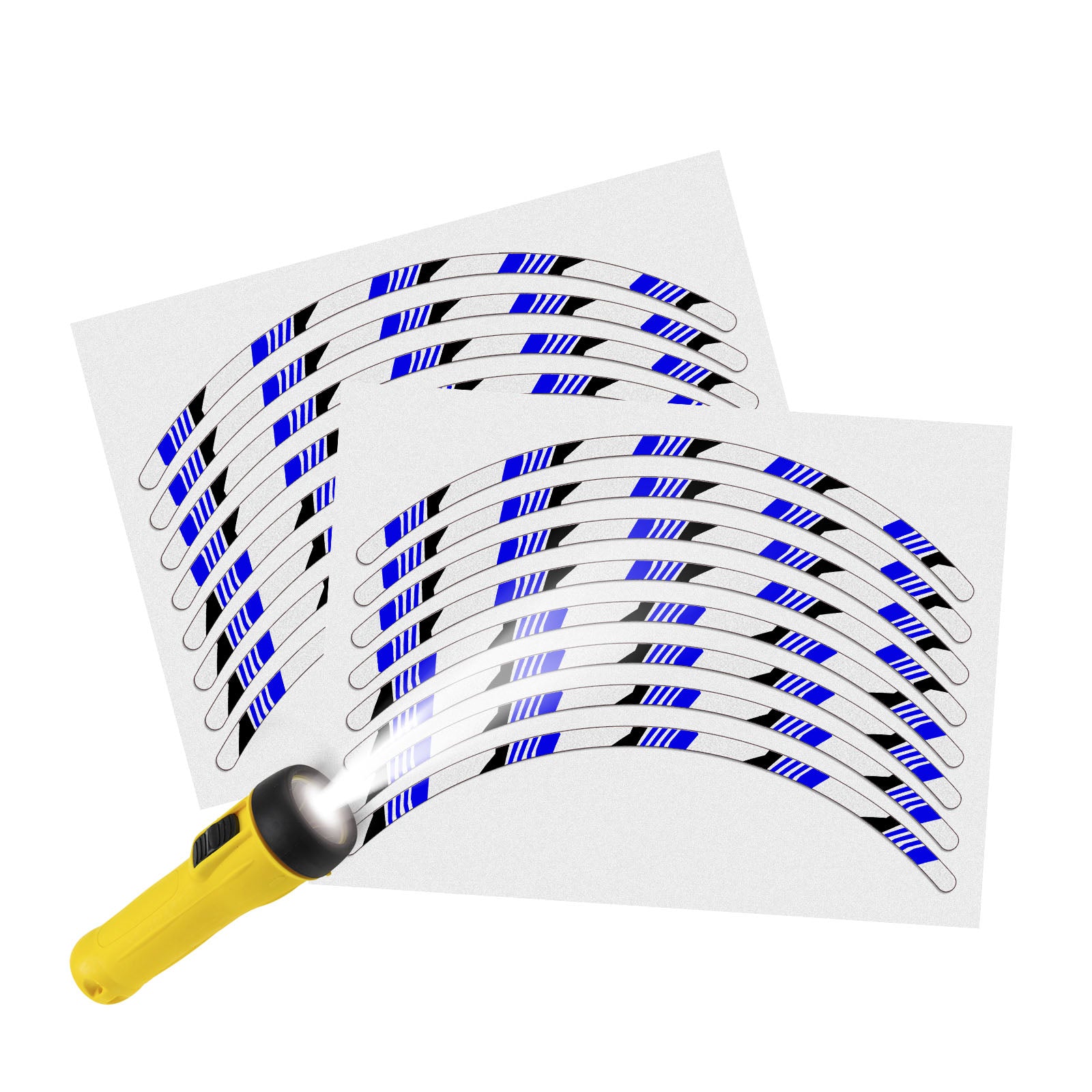 Reflective Strip Designer Blue Pattern For 17'' Wheel Rim Skin Decal Set SH08