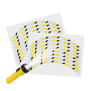 Reflective Strip Designer Yellow Pattern For 17'' Wheel Rim Skin Decal Set SH08