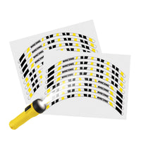 Reflective Strip Designer Yellow Pattern For 17'' Wheel Rim Skin Decal Set SH10