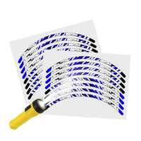 Reflective Strip Designer Blue Pattern For 17'' Wheel Rim Skin Decal Set SH11
