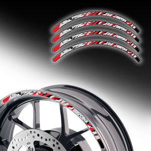 Reflective Strip Designer Pattern For 17'' Wheel Rim Skin Decal Set SH11 - MC Motoparts