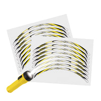 Reflective Strip Designer Yellow Pattern For 17'' Wheel Rim Skin Decal Set SH12