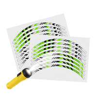 Reflective Strip Designer Green Pattern For 17'' Wheel Rim Skin Decal Set SH14