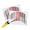 Reflective Strip Designer Red Pattern For 17'' Wheel Rim Skin Decal Set SH17