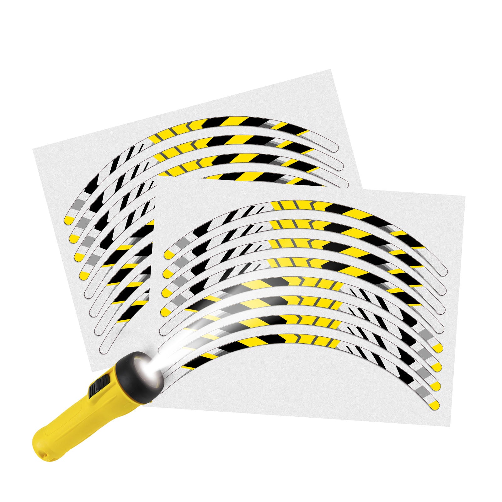 Reflective Strip Designer Yellow Pattern For 17'' Wheel Rim Skin Decal Set SH17