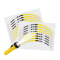 Reflective Strip Designer Yellow Pattern For 17'' Wheel Rim Skin Decal Set SH18