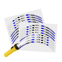 Reflective Strip Designer Blue Pattern For 17'' Wheel Rim Skin Decal Set SH20