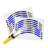 Reflective Strip Designer Blue Pattern For 17'' Wheel Rim Skin Decal Set SH22