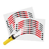 Reflective Strip Designer Red Pattern For 17'' Wheel Rim Skin Decal Set SH22