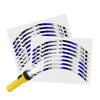 Reflective Strip Designer Blue Pattern For 17'' Wheel Rim Skin Decal Set SH25