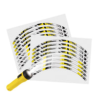 Reflective Strip Designer Yellow Pattern For 17'' Wheel Rim Skin Decal Set SH25