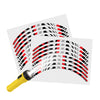 Reflective Strip Designer Red Pattern For 17'' Wheel Rim Skin Decal Set SH28