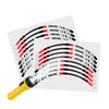 Reflective Strip Designer Red Pattern For 17'' Wheel Rim Skin Decal Set SH29