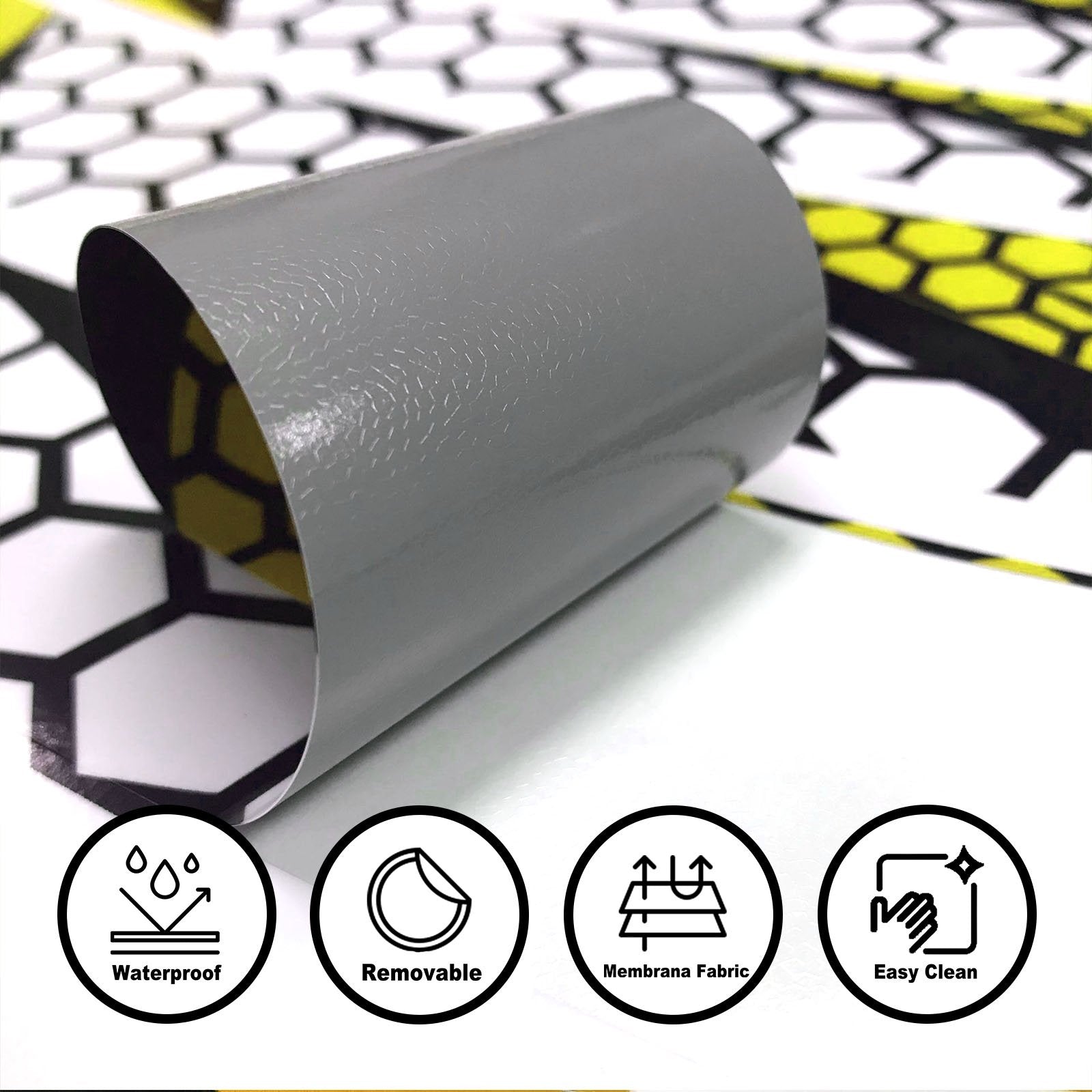 Honeycomb Hexagon Pattern Inner Rim Decal Sticker Tape For 17'' Black Rim - MC Motoparts